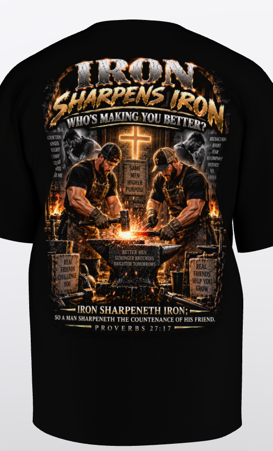 Iron Sharpens Iron – Men's Brotherhood Graphic T-Shirt 1