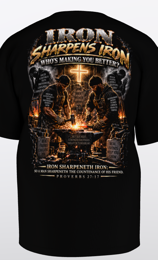 Iron Sharpens Iron – Men's Brotherhood Graphic T-Shirt 2