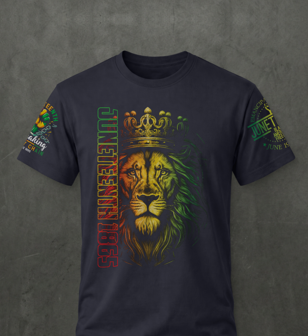 Juneteenth Lion Crown Tee – Strength. Freedom. Legacy.