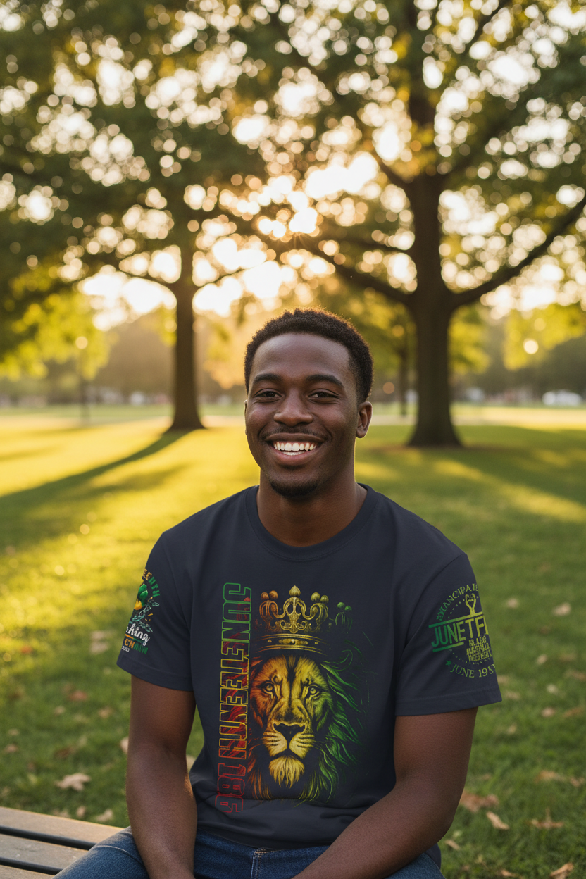 Juneteenth Lion Crown Tee – Strength. Freedom. Legacy.