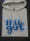 THAT Girl Embroidered Hoodie with rhinestones